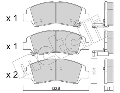 Комплект колодок для дискового тормоза METELLI 2210910