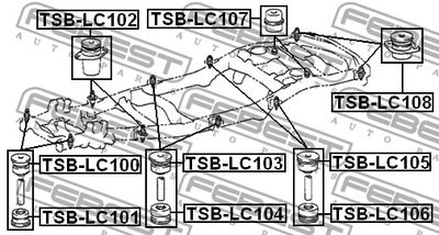 Сайлентблок подрамника FEBEST TSBLC101
