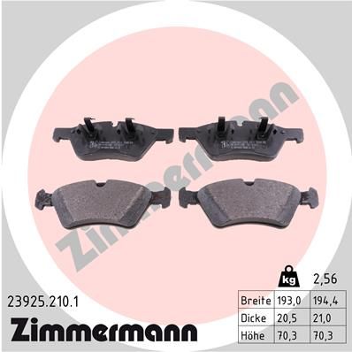 Колодки тормозные дисковые передние ZIMMERMANN 239252101