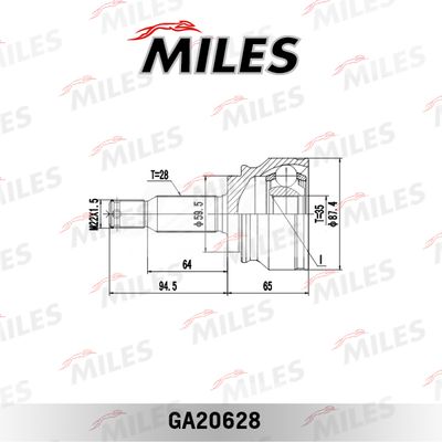 ШРУС наружный Miles GA20628