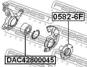 Подшипник передней ступицы FEBEST DAC42800045