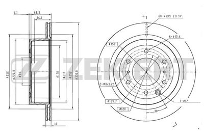 Диск тормозной задний вентилируемый BLITZ BS0381