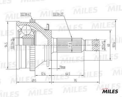 ШРУС наружный Miles GA20553