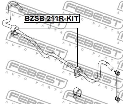 Втулка заднего стабилизатора комплект FEBEST BZSB211RKIT