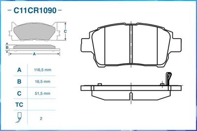 Колодки тормозные передние CWORKS C11CR1090