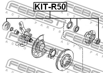 Подшипник ступицы передний комплект FEBEST KITR50