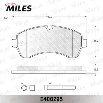 Колодки тормозные передние Miles E400295