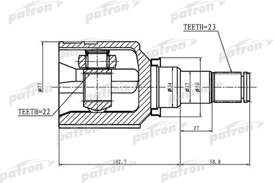 ШРУС внутренний PATRON PCV1439
