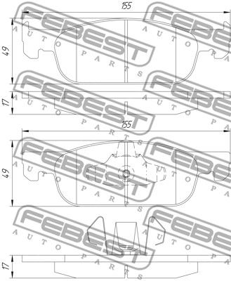 Колодки тормозные передние FEBEST 2401SANIIF