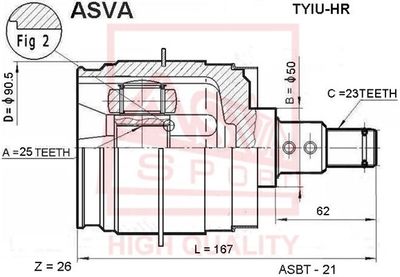 ШРУС внутренний левый ASVA TYIUHR