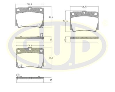 Колодки тормозные задние GUD GBP075002