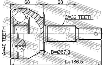 ШРУС наружный задний FEBEST 0210TA60R