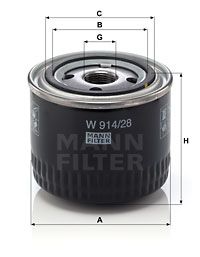 Фильтр масляный MANN-FILTER W91428