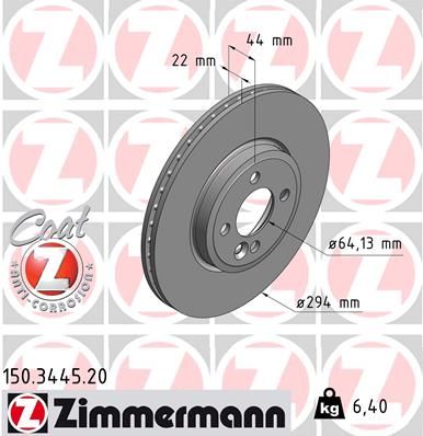 Диск тормозной ZIMMERMANN 150344520