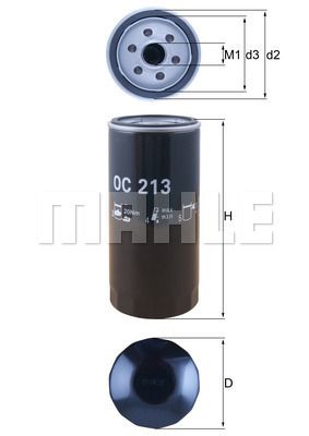 Фильтр масляный MAHLE OC213