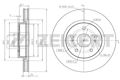 Диск тормозной передний Zekkert BS5420