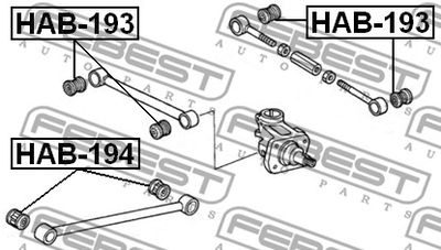 Сайлентблок задней поперечной тяги FEBEST HAB193