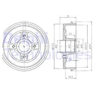 Барабан тормозной DELPHI BF423