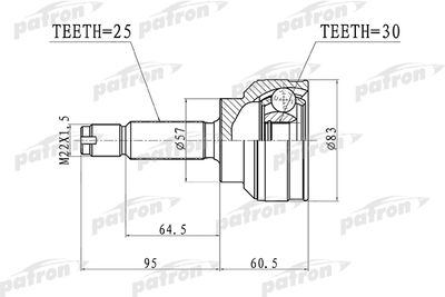 ШРУС наружный PATRON PCV3148
