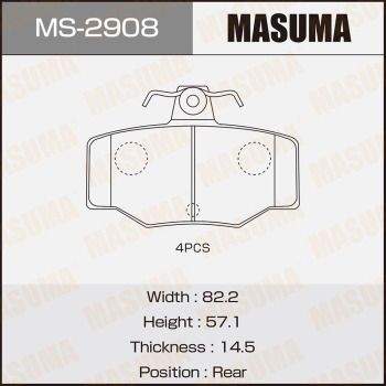 Колодки тормозные дисковые Masuma MS2908