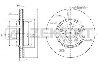 Диск тормозной передний Zekkert BS5676