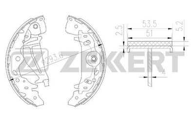 Колодки тормозные задние барабанные Zekkert BK4159