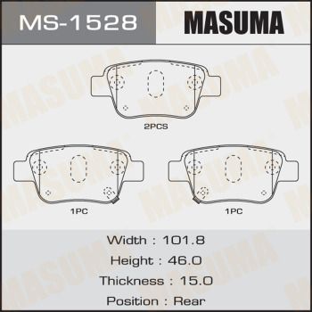 Колодки тормозные дисковые Masuma MS1528
