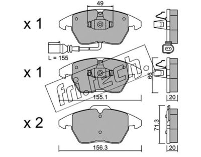Комплект колодок для дискового тормоза TRUSTING 5640