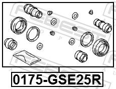 Поршень суппорта тормозного заднего ремкомплект LYNXauto BC0595