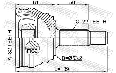 ШРУС наружный FEBEST 1510005