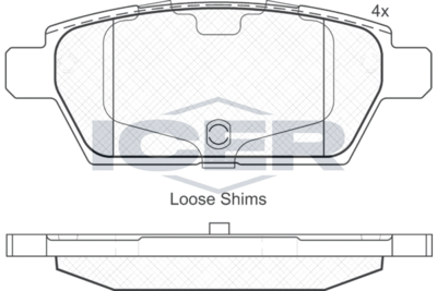 Колодки тормозные дисковые задние ICER 181975