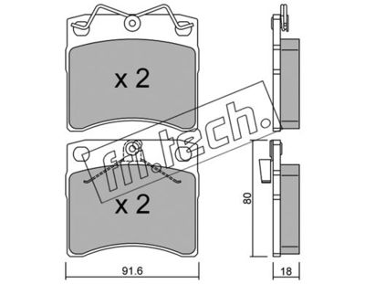 Комплект колодок для дискового тормоза TRUSTING 1661