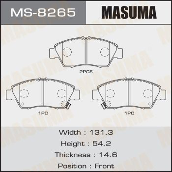 Колодки тормозные дисковые Masuma MS8265