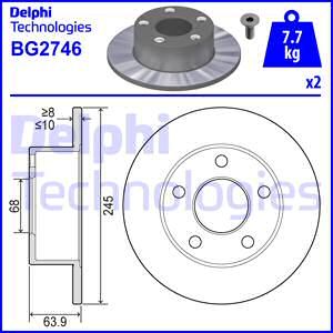 Диск тормозной задний DELPHI BG2746