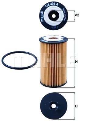 Фильтр масляный MAHLE OX401DA
