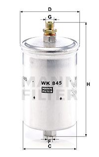Фильтр топливный MANN-FILTER WK845