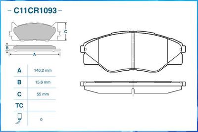Колодки тормозные передние CWORKS C11CR1093
