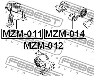 Подушка двигателя задняя FEBEST MZM014