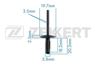 Клипса крепежная Zekkert BE2662