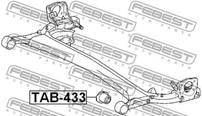 Сайлентблок задней балки FEBEST TAB433