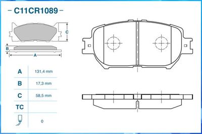 Колодки тормозные передние CWORKS C11CR1089