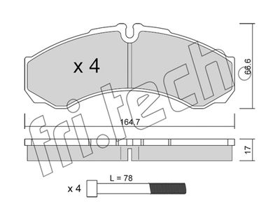 Комплект колодок для дискового тормоза TRUSTING 2213