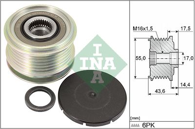 Шкив генератора INA 535010510