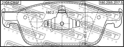Колодки тормозные передние FEBEST 2101CBSF