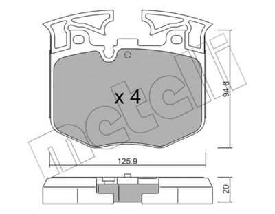 Колодки тормозные METELLI 2211460