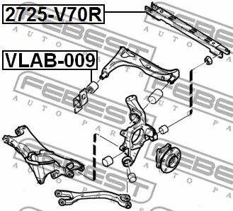 Сайлентблок заднего верхнего рычага FEBEST VLAB009