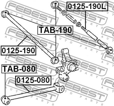 Сайлентблок заднего поперечного рычага FEBEST TAB190