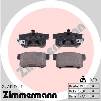 Колодки тормозные дисковые ZIMMERMANN 242311501