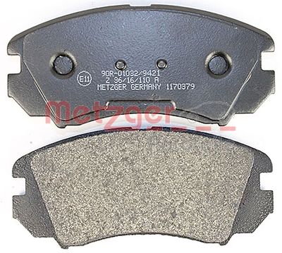 Колодки дискового тормоза с накладками в сборе Metzger 1170379
