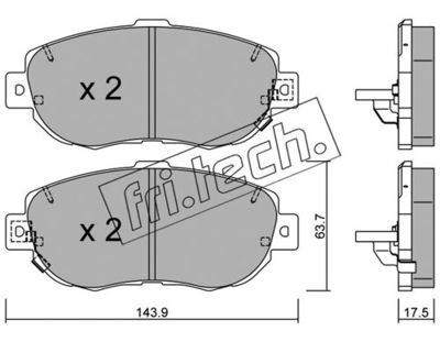 Комплект колодок для дискового тормоза TRUSTING 7720